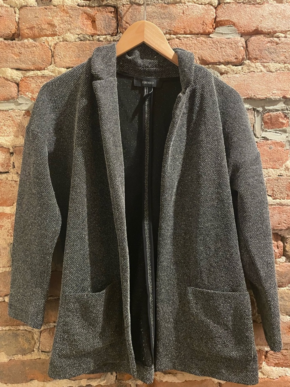 Forever 21 Charcoal Open-Front Coatigan